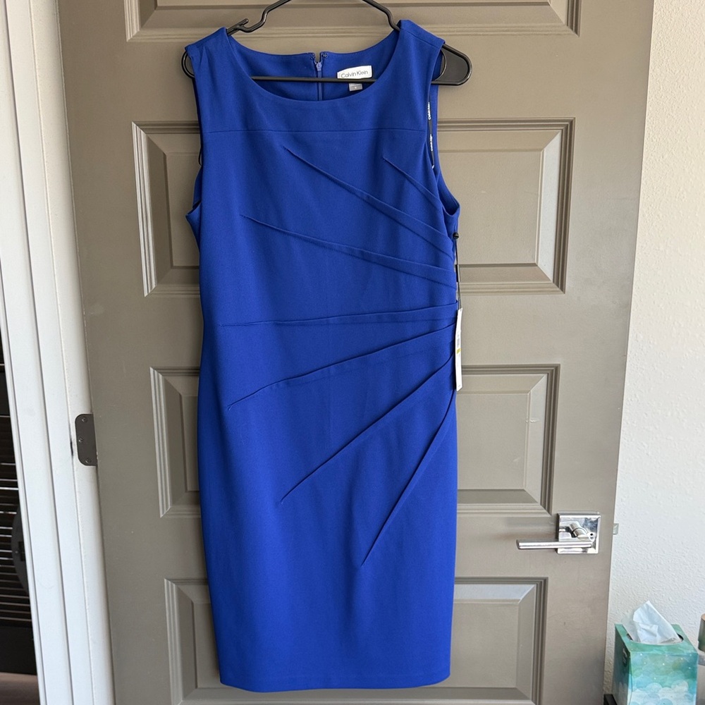 Calvin Klein Cobalt Blue Sleeveless Sheath Dress